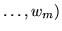 $ \ldots, w_m)$